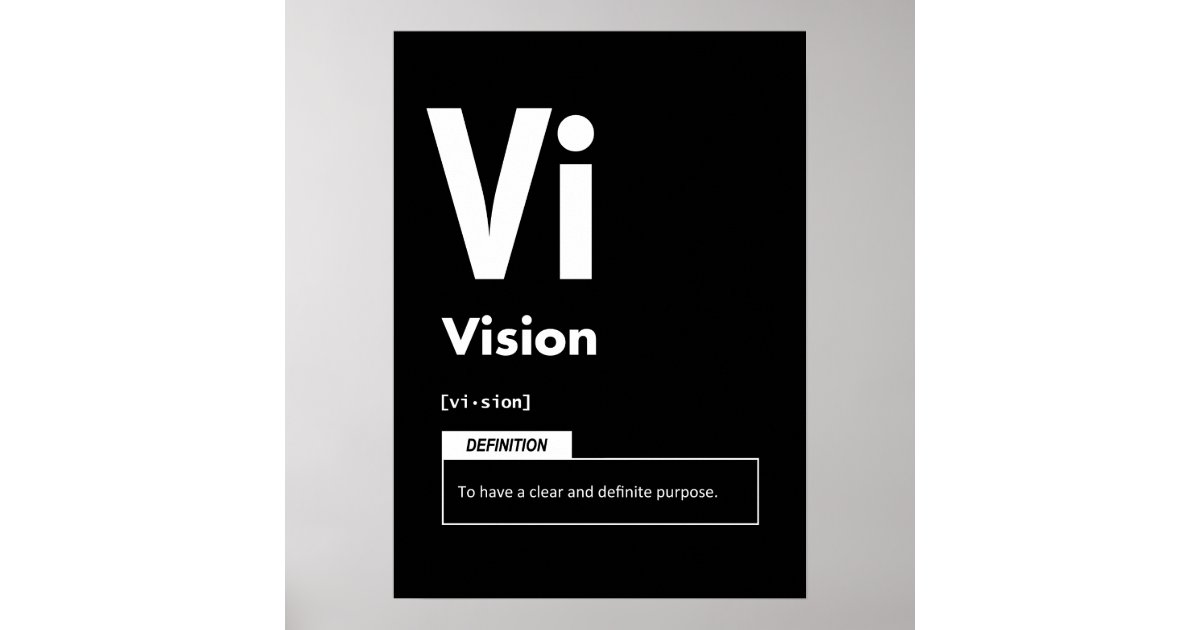 Vision - Element Of Success - Motivational Poster | Zazzle