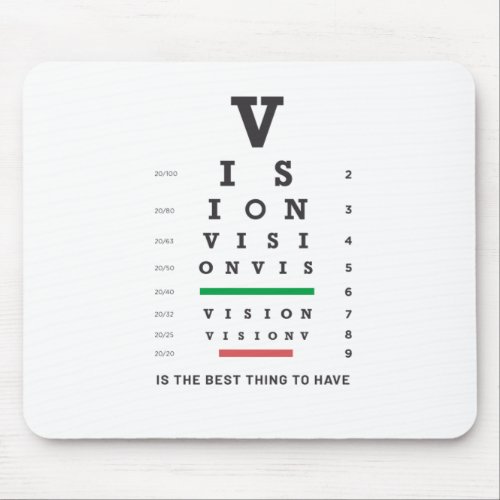 Vision eye chart mouse pad