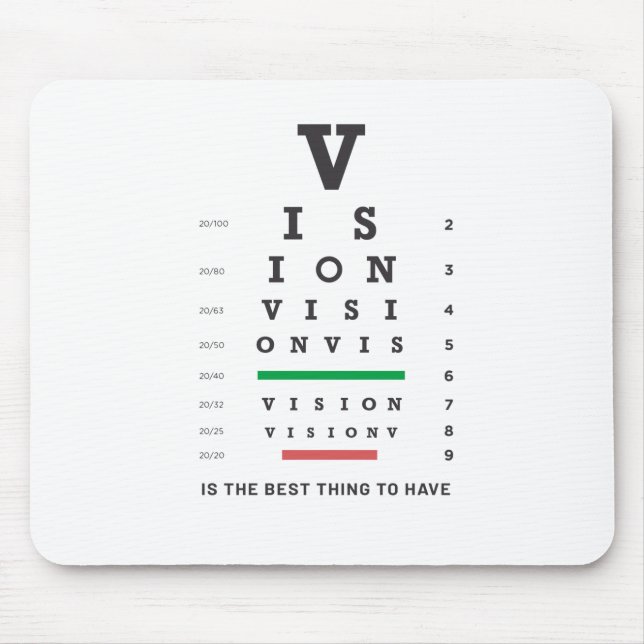 Vision eye chart mouse pad (Front)