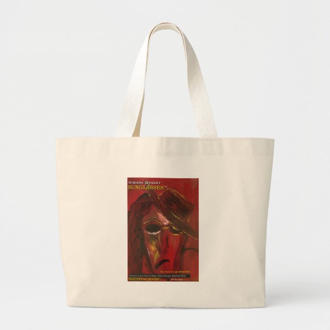 Vision Ghost Sunglasses Large Tote Bag (Front)