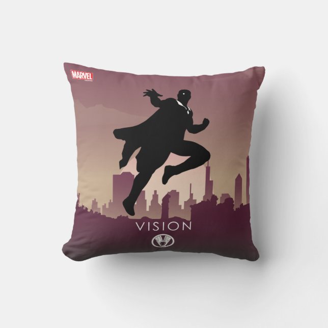 Vision Heroic Silhouette Throw Pillow (Front)