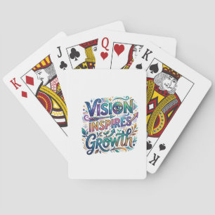 Vision Inspires Growth – Motivational Typography Poker Cards