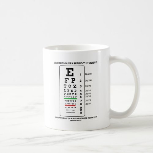 Vision Involves Seeing The Visible Snellen Chart Coffee Mug