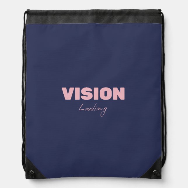 Vision Loading – Motivational Futuristic Progress  Drawstring Bag (Front)