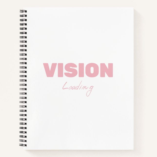 Vision Loading – Motivational Futuristic Progress  Notebook (Front)