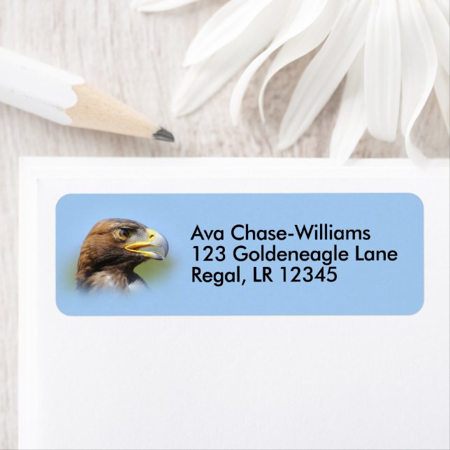 Vision of a Beautiful Young Golden Eagle Label (Insitu)