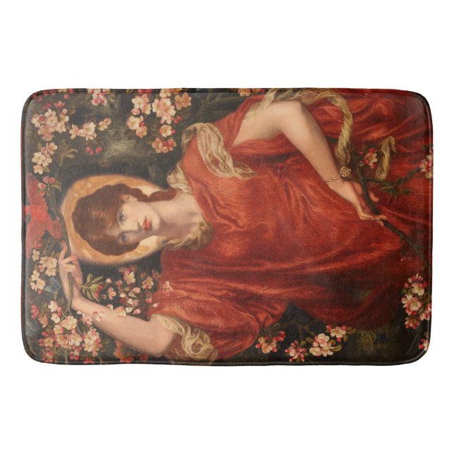 Vision of Fiammetta (by Dante Gabriel Rossetti) Bath Mat (Front)