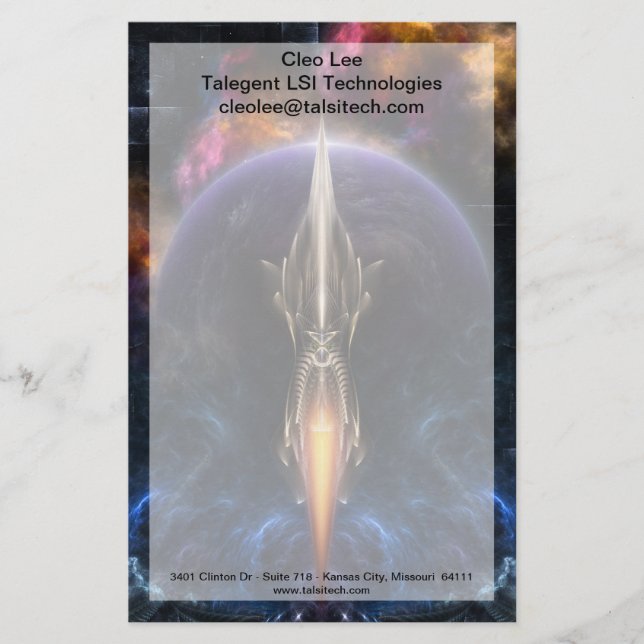 Vision Of Flight Fractal Art Stationery (Front)