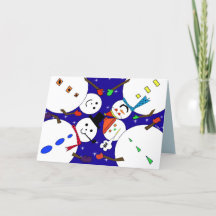 Vision of Snowmen Happy Holiday Greeting Card