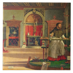 Vision of St. Augustine, 1502-08 (oil on canvas) ( Ceramic Tile