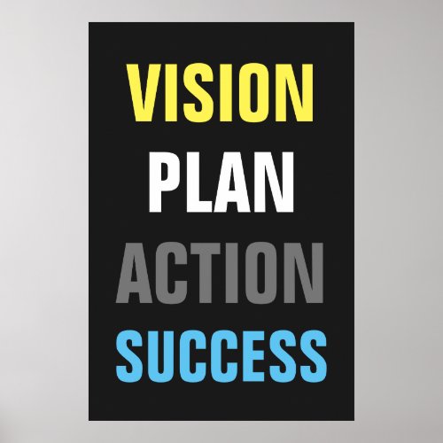 Vision Plan Action Success Motivational Poster