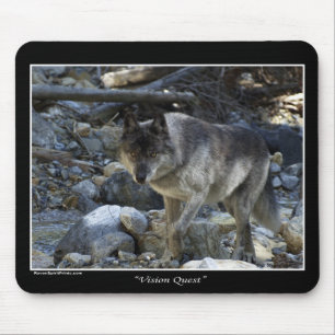"Vision Quest" Grey Wolf Mouse Pad