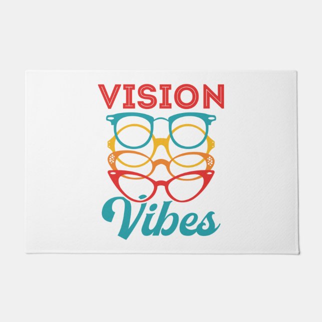 Vision Vibes Optometrist Optometry Staff Optician Doormat (Front)