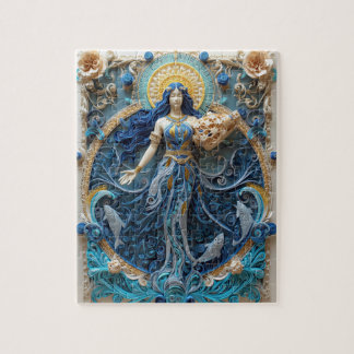 Visionary Aquarius Water-Bearer - Paper Quilling Jigsaw Puzzle