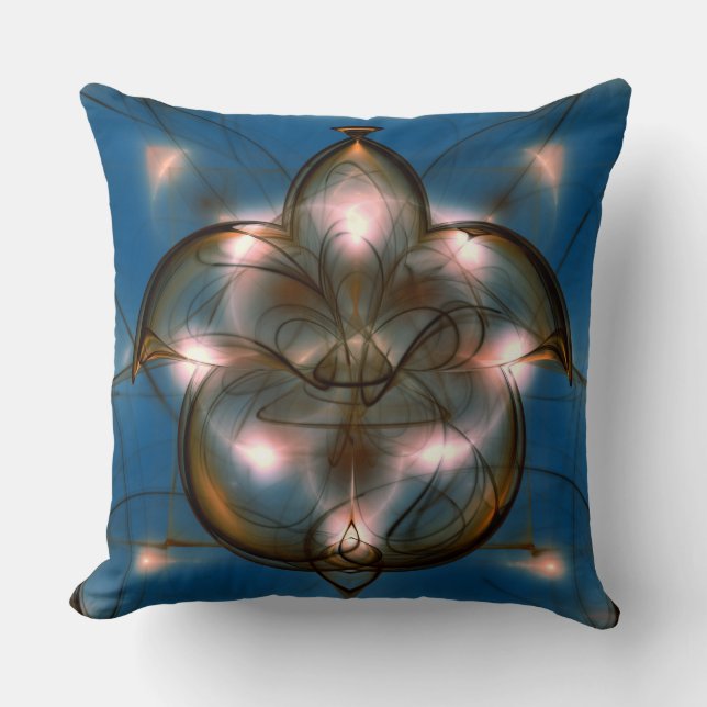 Visionary blue decor throw pillow (Front)