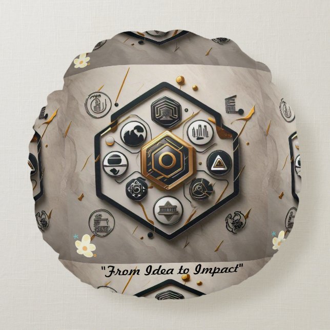 "Visionary Creative Designs" Round Pillow (Front)