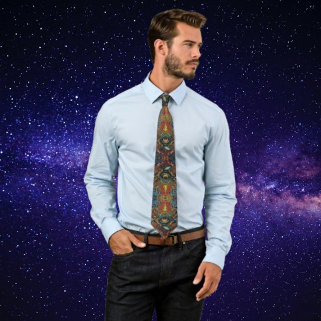 Visionary Flaming Eye Spiritual Art Neck Tie (Creator Uploaded)
