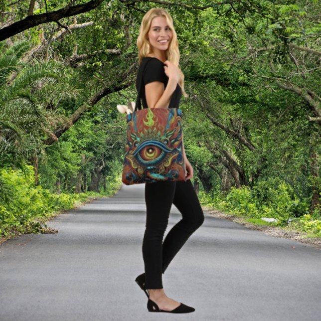 Visionary Flaming Eye Tote – Art Meets Spirit Bag (Creator Uploaded)