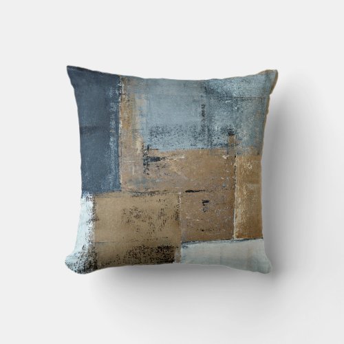 Visionary Neutral Abstract Art Throw Pillow