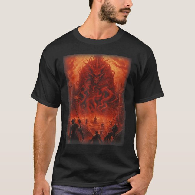 Visions of Hell Satan Devils Demons Monster Skelet T-Shirt (Front)