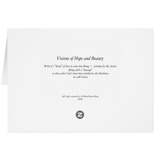 Visions Of Hope & Beauty...With it's "Story" (Back Horizontal)