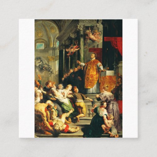 Visions of Ignatius by Peter Paul Rubens Square Business Card