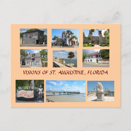 Visions of St Augustine Florida Postcard