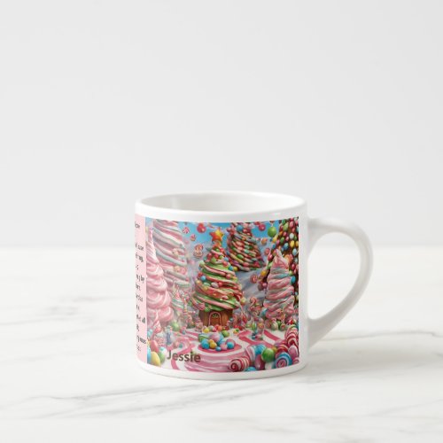Visions Of Sugar Plums Add Childs Name Christmas  Espresso Cup