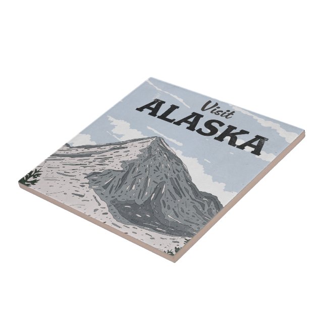 Visit Alaska Ceramic Tile (Side)