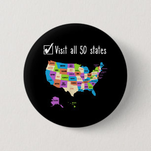Visit All 50 States Gift Usa Bucket List Button