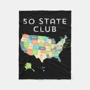 Visit All 50 States Shirt Fleece Blanket