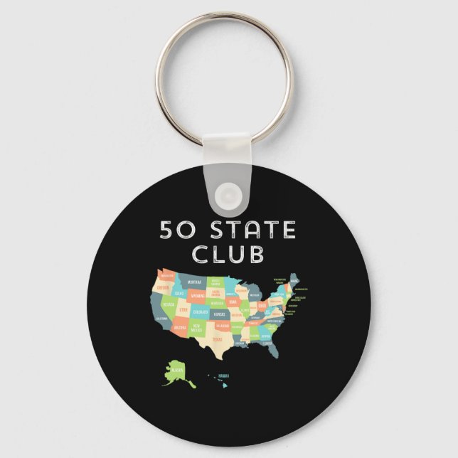 Visit All 50 States Shirt  Keychain (Front)