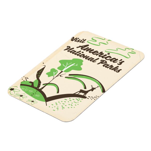 Visit America's National Parks vintage poster Magnet (Left Side)