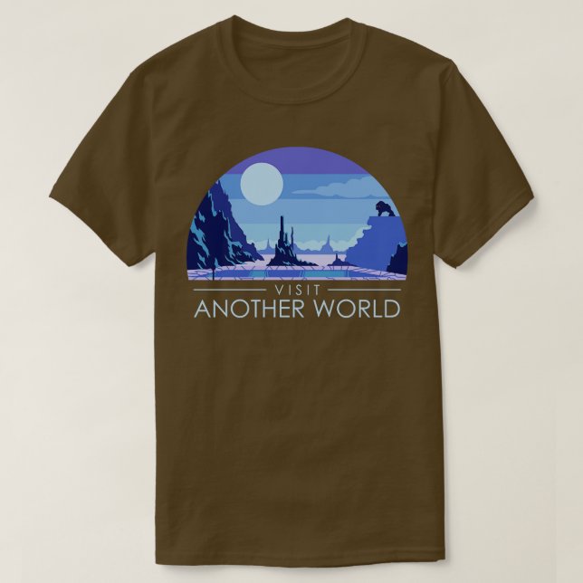 Visit Another World Retro Video Game T-Shirt (Design Front)