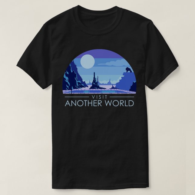 Visit Another World Retro Video Game T-Shirt (Design Front)