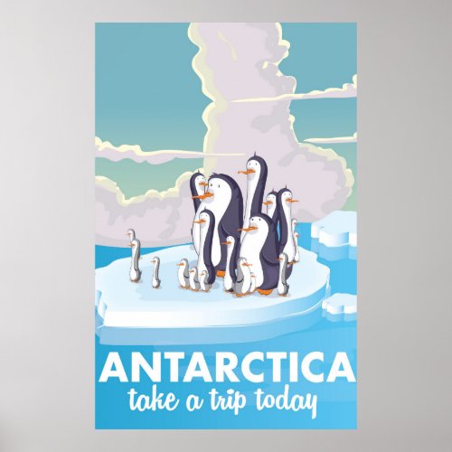 Visit Antarctica  Vintage travel poster