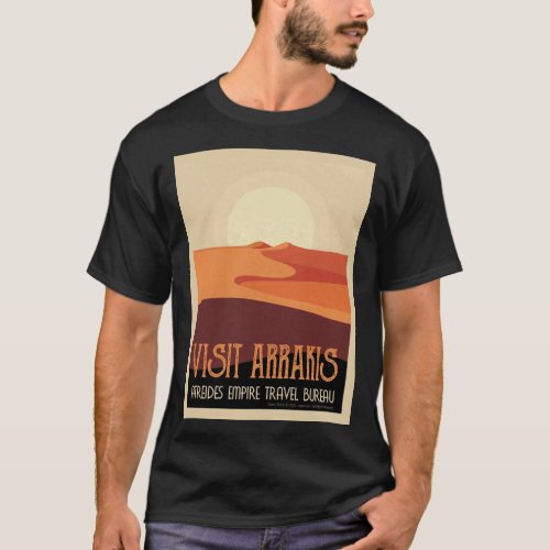 Visit Arrakis _ Vintage Dune Sci_Fi Travel Poster T_Shirt