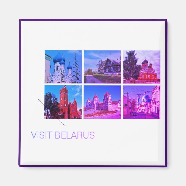 Visit Belarus Country View Travel Magnet (Front)