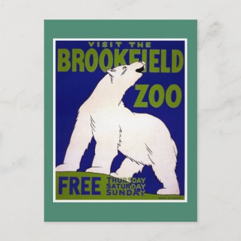 Visit Brookfield Zoo Vintage Wpa Postcard by PrimeVintage at Zazzle