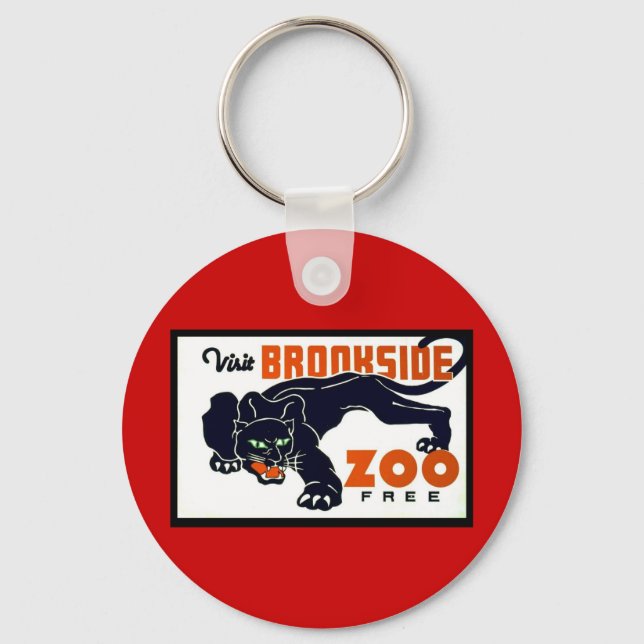 Visit Brookside Zoo Free - WPA Poster - Keychain (Front)