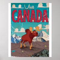 Visit Canada Cartoon travel poster
