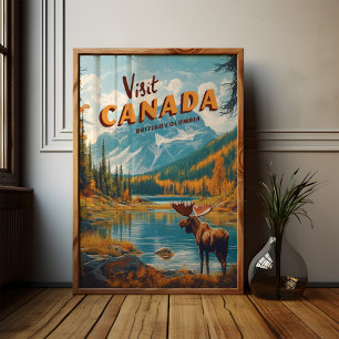 Visit Canada Moose Poster – Vintage Travel Art