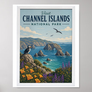Visit Channel Islands National Park Travel Vintage Poster