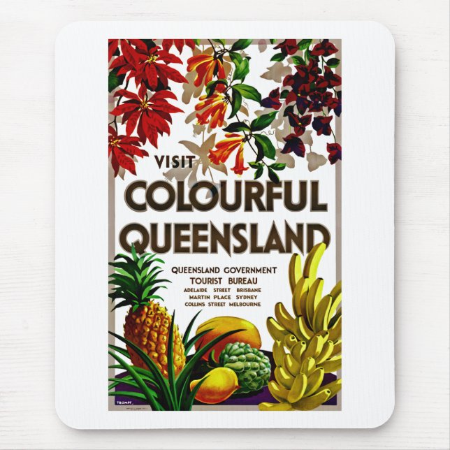 Visit Colorful Queensland Mouse Pad (Front)