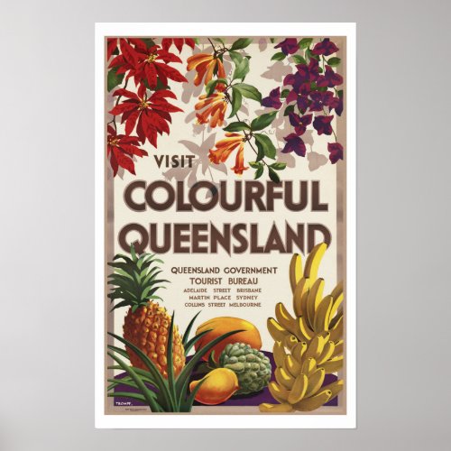 Visit Colourful Queensland Australia Poster