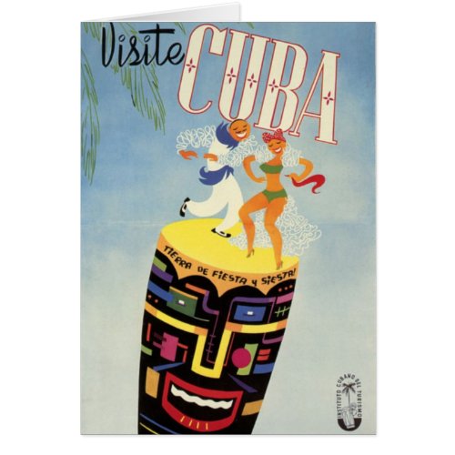 Visit Cuba Tiki Fiesta Siesta Vintage Holiday Isle