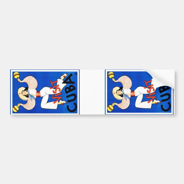 Visit Cuba Vintage Bumper Sticker (Front)