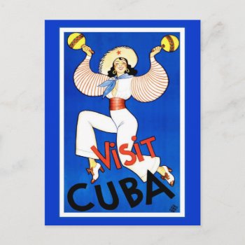 Visit Cuba Vintage Postcard by Trendshop at Zazzle
