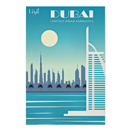 Visit Dubai travel poster