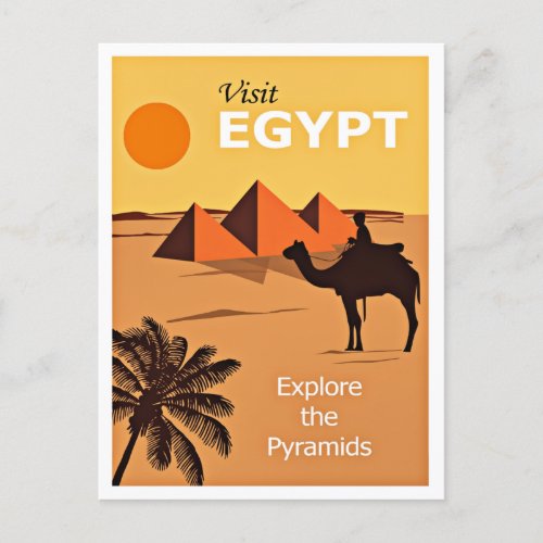 Visit Egypt vintage travel poster Postcard